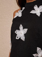 Glow Flora Cropped Top Coal Black / Z