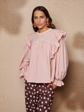 Sol Seeker Ruffle Top Pastel Peach / Z