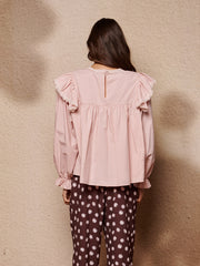 Sol Seeker Ruffle Top Pastel Peach / Z