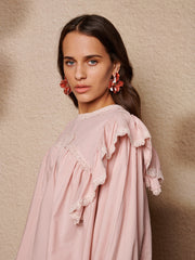 Sol Seeker Ruffle Top Pastel Peach / Z