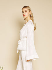 Perle Spot Belted Blouse Spot White / Z