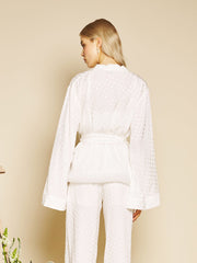 Perle Spot Belted Blouse Spot White / Z