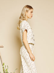 Pêche Ditsy Denim Top Cream Ditsy / Z