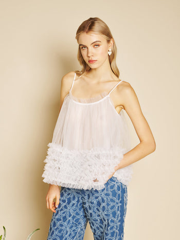 Papillon Tulle Top Pearl Ivory / Z