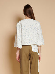 Dalarna Ditsy Bow Top Ditsy In Blue / Z