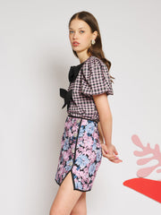 Vence Check Bow Top Baby Pink, Black / Z