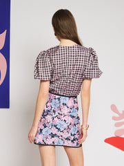 Vence Check Bow Top Baby Pink, Black / Z