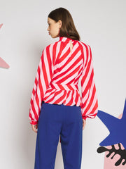 Menton Stripe Top Red, Pink / Z