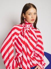 Menton Stripe Top Red, Pink / Z