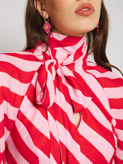 Menton Stripe Top Red, Pink / Z