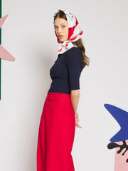 Elise Polo Top Navy Blue / Z