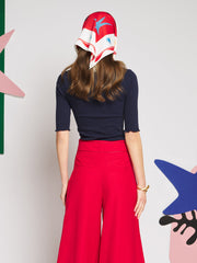 Elise Polo Top Navy Blue / Z