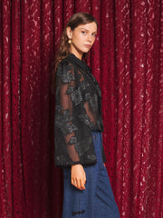 Celeste Floral Top Black / Z