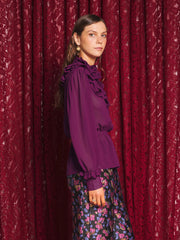 Velora Ruffle Top Dark Fushia / Z