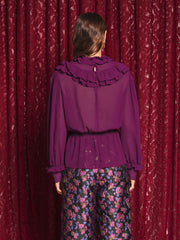 Velora Ruffle Top Dark Fushia / Z