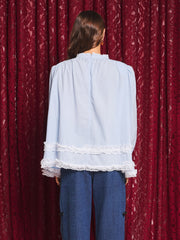 Whisper Lace Trim Top Baby Blue / Z