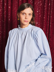 Whisper Lace Trim Top Baby Blue / Z