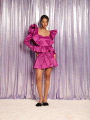 Krystle Taffeta Ruffle トップス