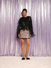 Heather Sequin Fringe トップス