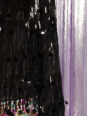 Heather Sequin Fringe Top Black / Z