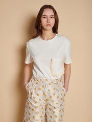 Norr Pleat Pocket T-shirt Ivory Cream / Z