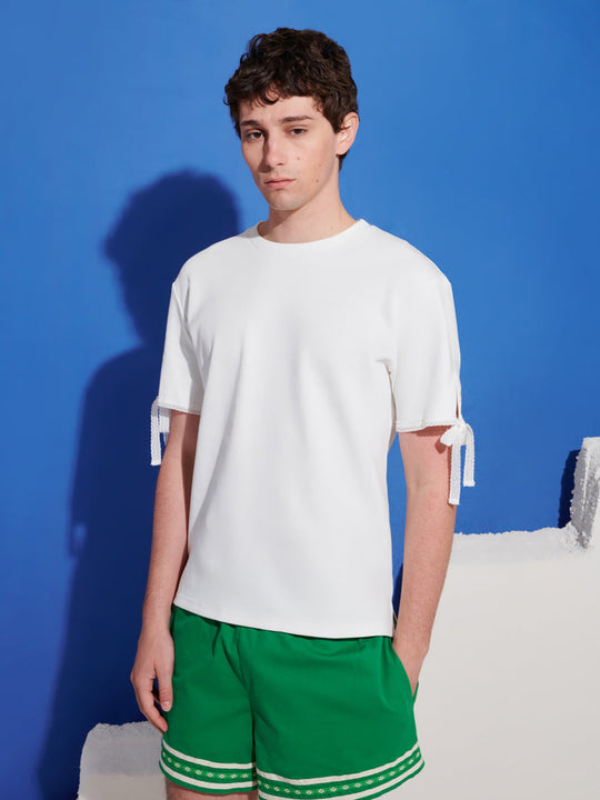 Andros Lace Tie T-shirt White / Z