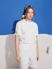 Andros Lace Tie T-shirt White / Z