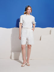 Andros Lace Tie T-shirt White / Z