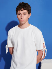 Andros Lace Tie T-shirt White / Z