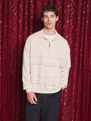 Vela Ruffle Polo Sweatshirt Vintage Cream / Z