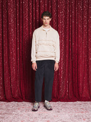 Vela Ruffle Polo Sweatshirt Vintage Cream / Z
