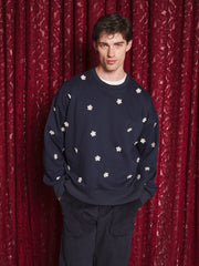 Manon Flower Applique Sweatshirt Navy Blue / Z