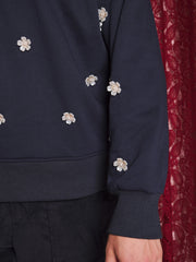 Manon Flower Applique Sweatshirt Navy Blue / Z