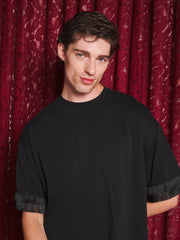 Pheonix Fray Trim T-shirt Black / Z