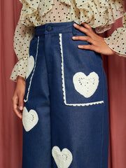 Heart to Heart Trousers Blue Denim / Z