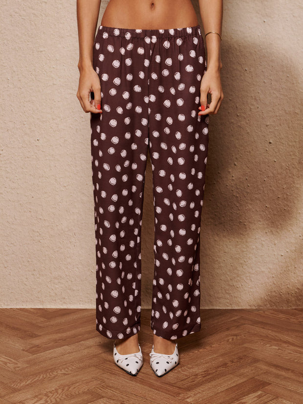 Illume Spot Pyjama Trousers Chocolate Brown / Z