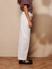 Dappled Denim Trimmed Jeans Pearled White / Z