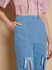 Larsson Bow Jeans Washed Blue / Z