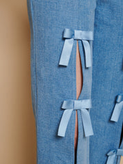 Larsson Bow Jeans Washed Blue / Z