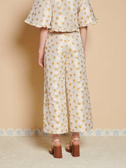 Mora Jacquard  Wide Leg Trousers Mustard Yellow / Z