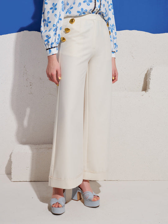 Milos Brooches Trousers Cream / Z