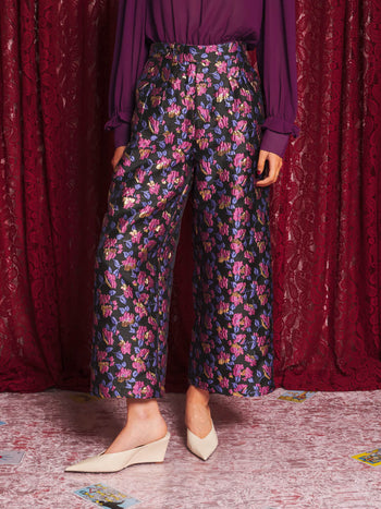 Fortunes Jacquard Trousers Fushia, Black / Z