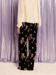 Mirage Velvet Trousers Black & Gold / Z