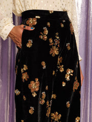 Mirage Velvet Trousers Black & Gold / Z