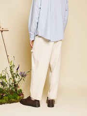Odilon Ruffle Trim Trousers Ivory Cream / Z