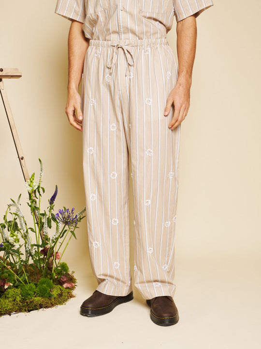 Painter Stripe Trousers Ivory Cream / Z